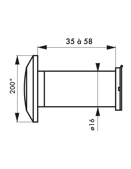 JUDAS laiton 160° ou 200° (coupe feu 40 mn modèle 160°) 00100457