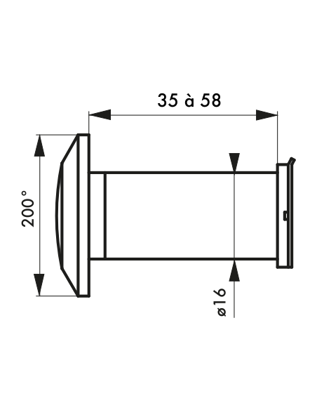 JUDAS laiton 160° ou 200° (coupe feu 40 mn modèle 160°) 00100457