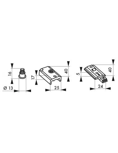 Ferme-porte à came & accessoires pour ce modèle 00000989