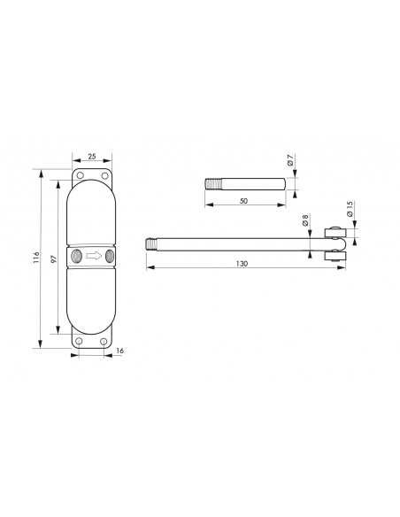 Ferme-porte automatique pour porte légère - noir ou blanc 00208924