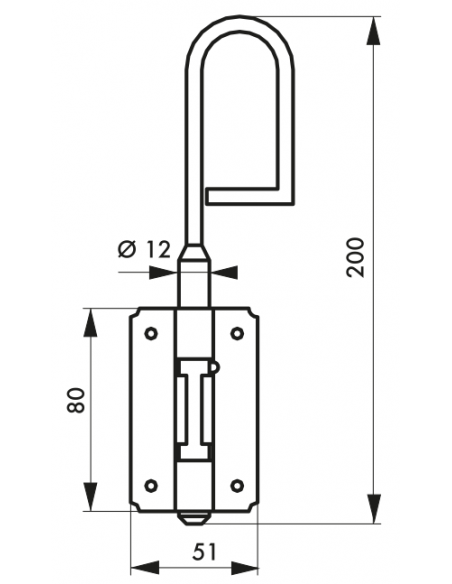 VERROU BAIONNETTE 12 x 200 mm 00412200