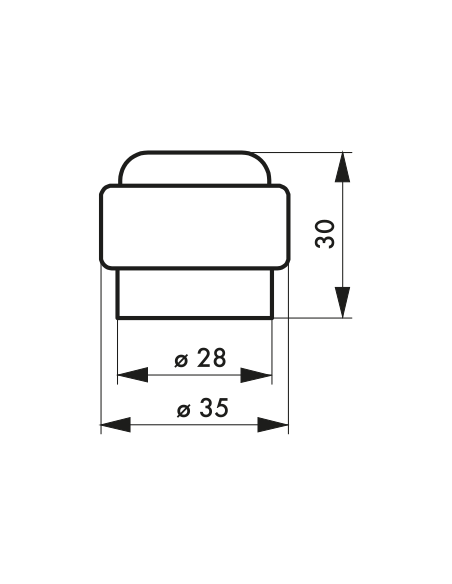 Butoir ballustre 90 mm / Butoir de sol Ø 35 mm - plastique ou caoutchouc 00100021