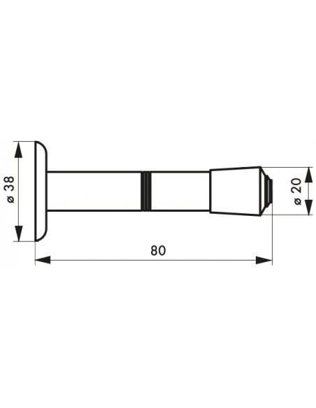 Butoir ballustre long. 80 mm chromé 00100038