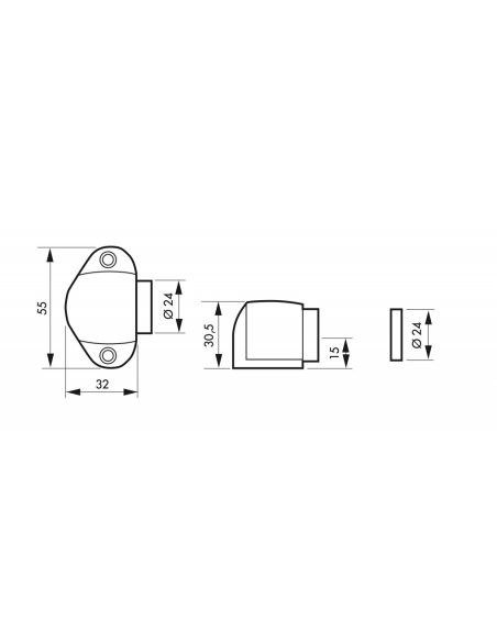 Butoir de porte avec aimant mural - inox brossé 00191014