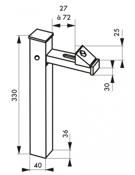 ARRÊT DE PORTAIL vertical aluminium anodisé 00031001