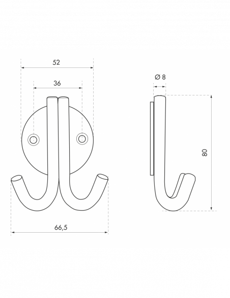 PATÈRE inox à double crochet 00067523