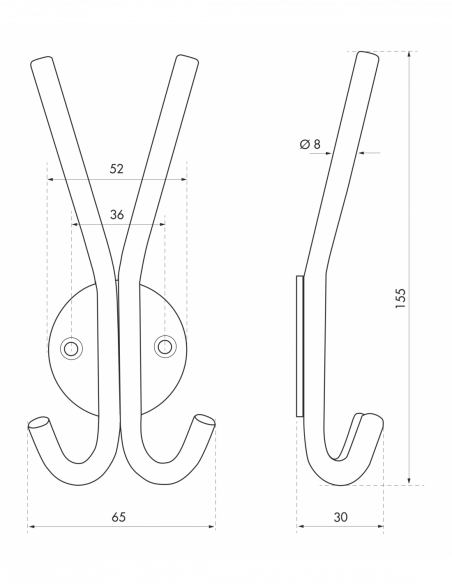 PATÈRE inox à double crochet 00067525