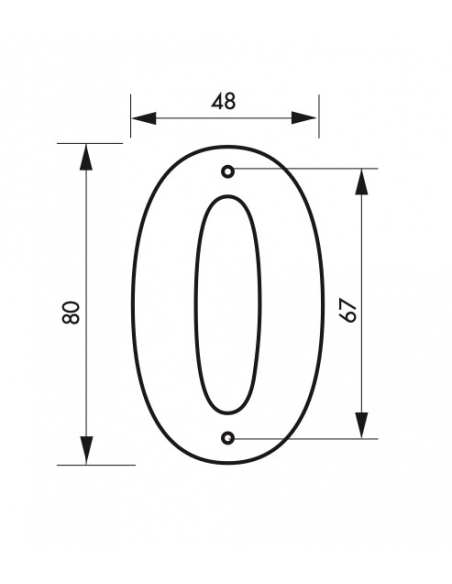 Chiffre 0 à 9 - hauteur 80mm noir à visser 00967160