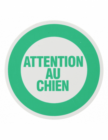 Plaque signalétique ø 80mm avec adhésif (Attention au chien, stop pub, défense de fumer) 00967141