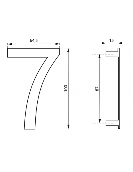 Chiffre "0 à 9" inox H.100mm à visser (h.76mm pour TER et BIS) 00067550