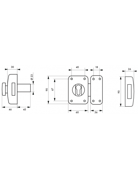 Verrou de porte d'entrée 2310 00302030