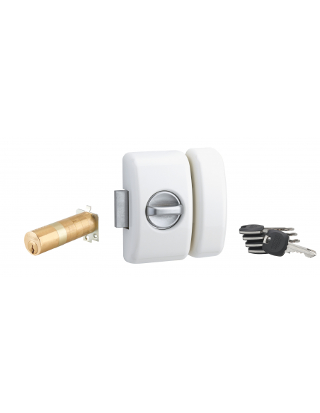 Verrou universel ajustable à languette HG5+ - 5 clés - (Versions : Argt, Blanc, Noir, Bronze) 00380480