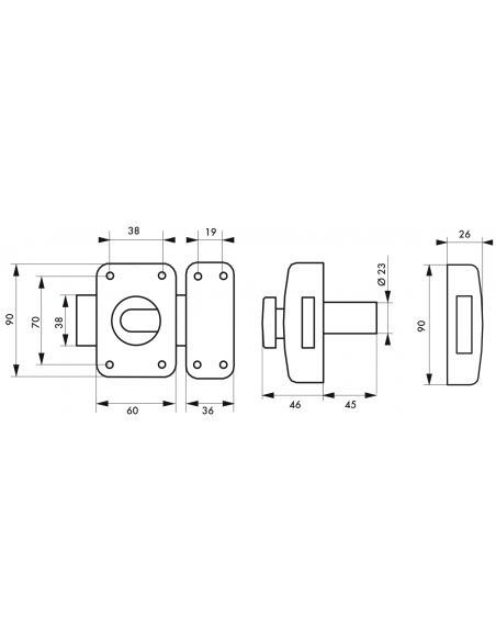 Verrou de porte d'entrée Adriatic 2 bouton et cylindre à goupilles 45 mm 00390513