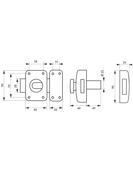 Verrou de porte d'entrée TRAFIC 6 à bouton et cyl. à goupilles 45 mm epoxy or 4 clés réver. 00290502