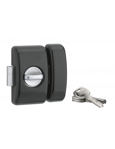 Verrou de porte d'entrée UNIVERSEL 6 goup. 45 mm - 4 clés réver. (Versions : Argt, Blanc, Noir, Bronze) 00380451