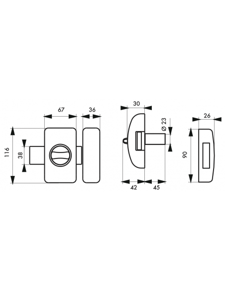 Verrou de porte d'entrée UNIVERSEL 6 goup. 45 mm - 4 clés réver. (Versions : Argt, Blanc, Noir, Bronze) 00380451