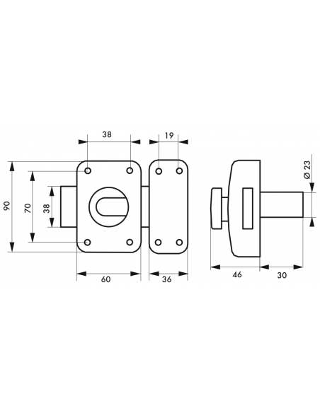 Verrou de porte d'entrée APACHE à bouton et cylindre - 30 à 60 mm ou boîtier - Plusieurs finitions disponible 00290531