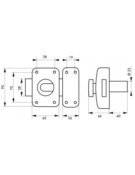 Verrou de porte d'entrée APACHE à bouton et cylindre - 30 à 60 mm ou boîtier - Plusieurs finitions disponible 00290531