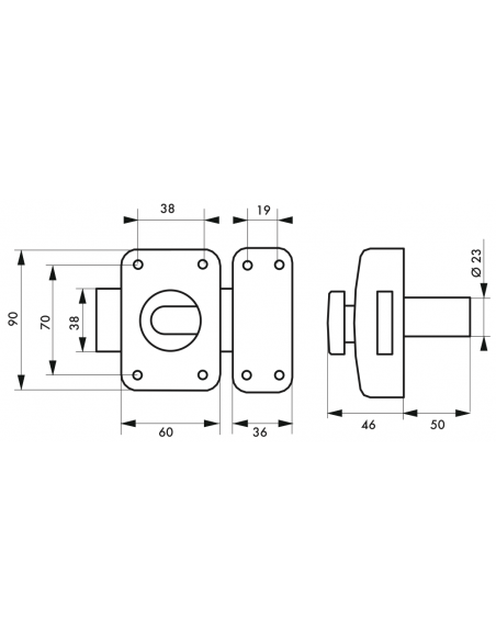 Verrou de porte d'entrée APACHE à bouton et cylindre - 30 à 60 mm ou boîtier - Plusieurs finitions disponible 00290531