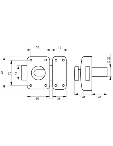 Verrou de porte d'entrée APACHE à bouton et cylindre - 30 à 60 mm ou boîtier - Plusieurs finitions disponible 00290531