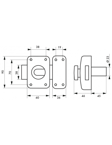 Verrou de porte d'entrée APACHE à bouton et cylindre - 30 à 60 mm ou boîtier - Plusieurs finitions disponible 00290531