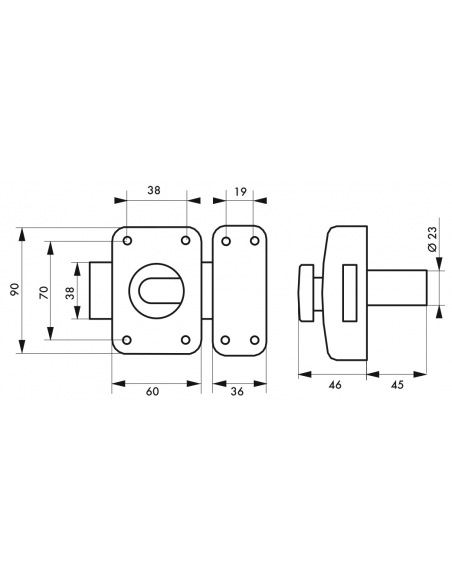 Verrou de porte d'entrée APACHE à bouton et cylindre - 30 à 60 mm ou boîtier - Plusieurs finitions disponible 00290531