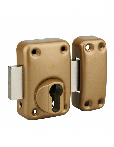 Verrou de porte d'entrée CAPITAL à bouton et cylindre - Version 30 à 50mm ou boitier sans cylindre 00091303