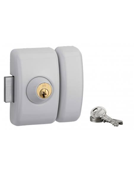 Verrous de porte d'entrée vitrée UNIVERSEL 5 goup. 45 mm - 3 clés - plusieurs finitions 00392544