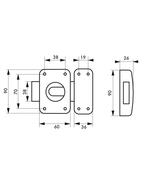 Verrous de porte intérieure Verrou automatique APACHE 00290000