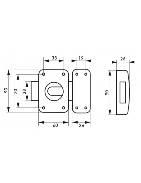 Verrous de porte intérieure Verrou automatique CAPITAL 00092300