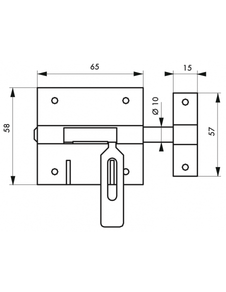 Verrous de portails Verrou de box pêne Ø 10 mm à Ø 16 mm 00207060