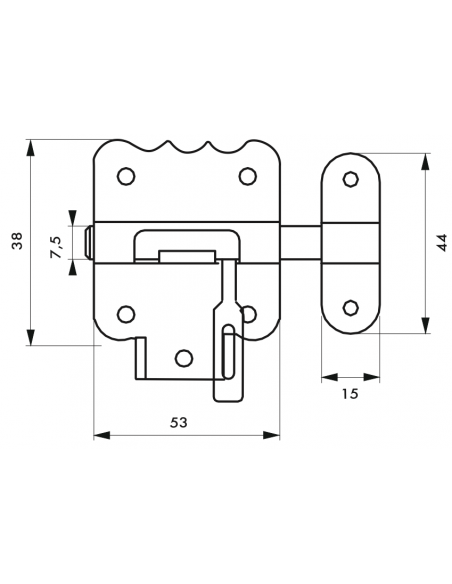 Verrous de portails TARGETTE cadenassable 00109033