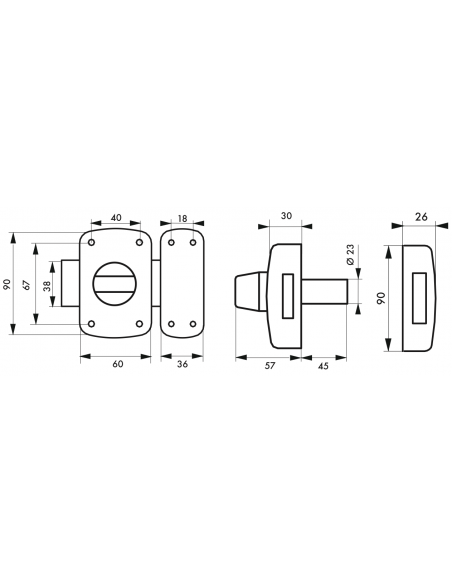 Verrous de portails MIRAGE à cylindre double 45 mm 00303022