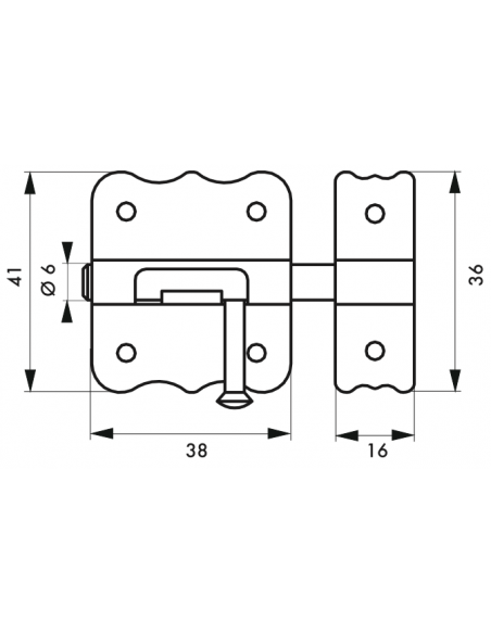 Verrous de meuble TARGETTE zinguée pêne plat 30 mm OU 40 mm 00100730