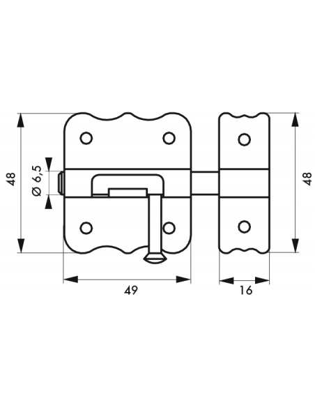 Verrous de meuble TARGETTE zinguée pêne plat 30 mm OU 40 mm 00100730