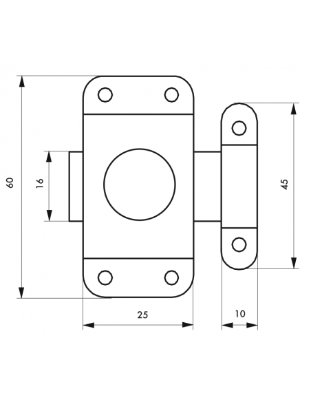 Verrous de meuble acier nickelé OU zingué - 25mm à 40mm 00100925