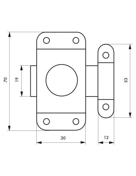 Verrous de meuble acier nickelé OU zingué - 25mm à 40mm 00100925