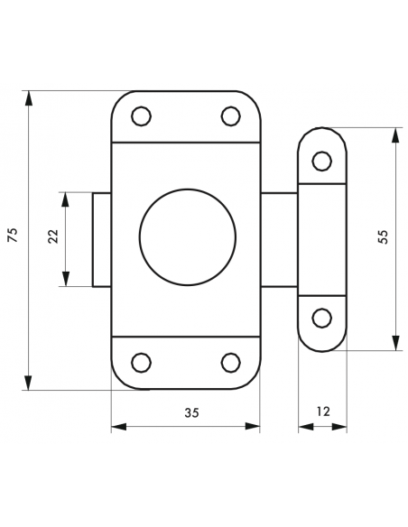 Verrous de meuble acier nickelé OU zingué - 25mm à 40mm 00100925
