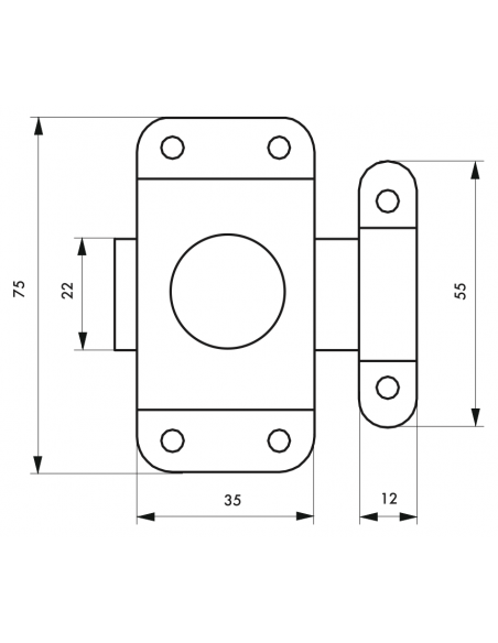 Verrous de meuble acier nickelé OU zingué - 25mm à 40mm 00100925
