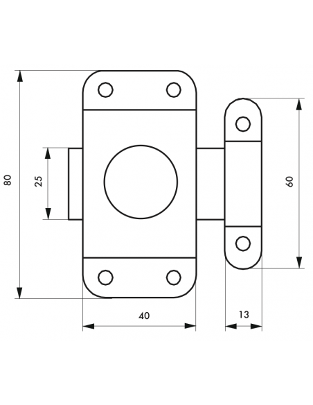Verrous de meuble acier nickelé OU zingué - 25mm à 40mm 00100925