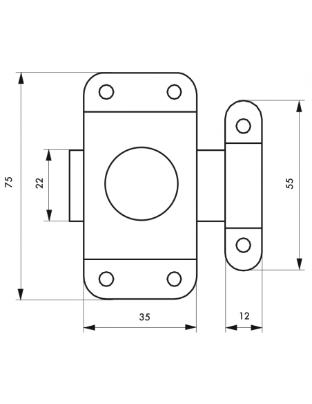 Verrous de meuble acier nickelé OU zingué - 25mm à 40mm 00100925