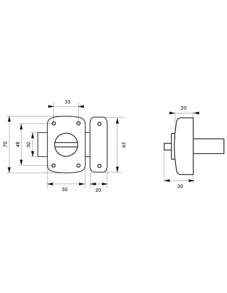 Verrous de meuble ALOUETTE 30 mm à 50 mm (plusieurs finitions possibles) 00100932