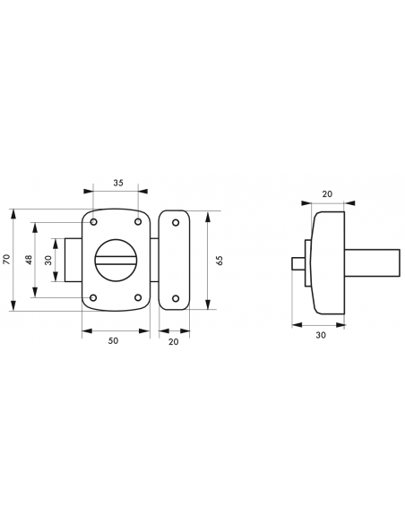 Verrous de meuble ALOUETTE 30 mm à 50 mm (plusieurs finitions possibles) 00100932
