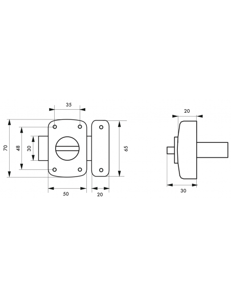 Verrous de meuble ALOUETTE 30 mm à 50 mm (plusieurs finitions possibles) 00100932