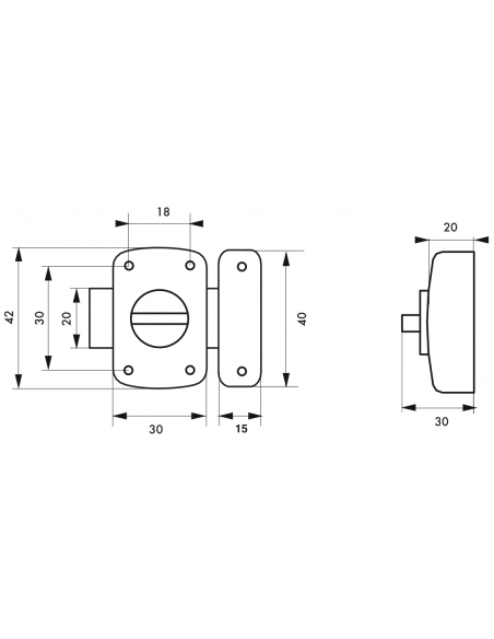 Verrous de meuble ALOUETTE 30 mm à 50 mm (plusieurs finitions possibles) 00100932