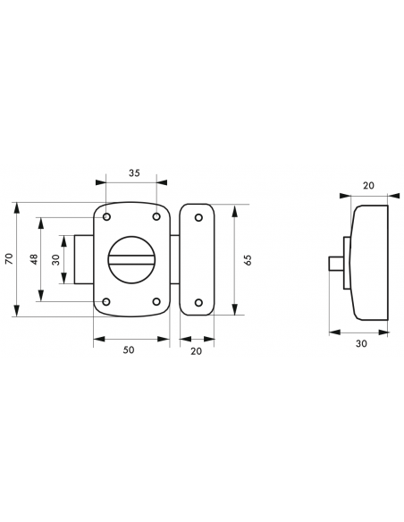 Verrous de meuble ALOUETTE 30 mm à 50 mm (plusieurs finitions possibles) 00100932