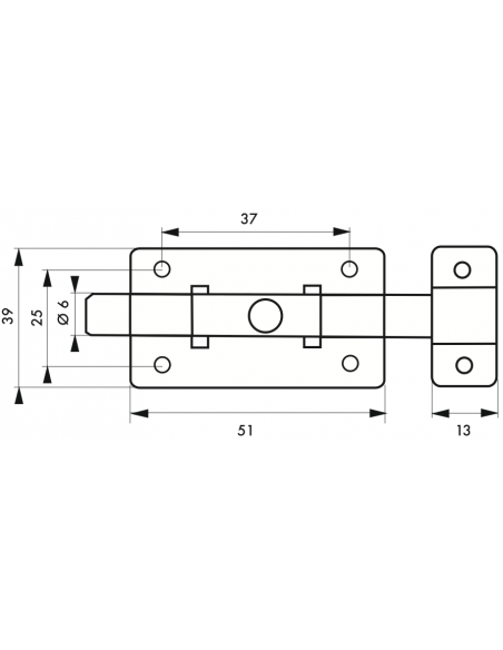 Verrous de meuble TARGETTE 75 / 100 / 150 mm 00102075