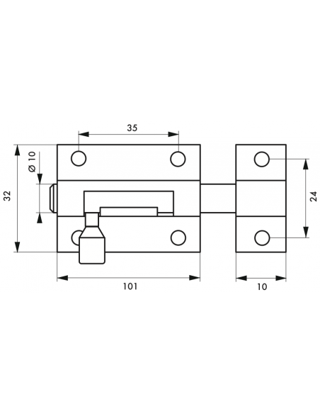 Verrous de meuble TARGETTE 50 à 300 MM 00104052