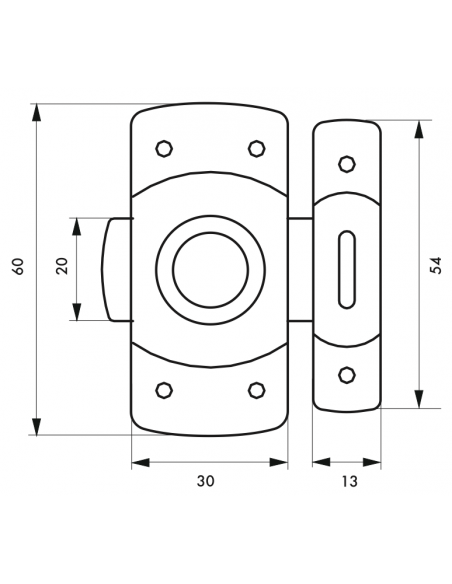 Verrous de meuble VERROU 30 / 35 / 40 mm - laiton chromé OU laqué blanc 00100931