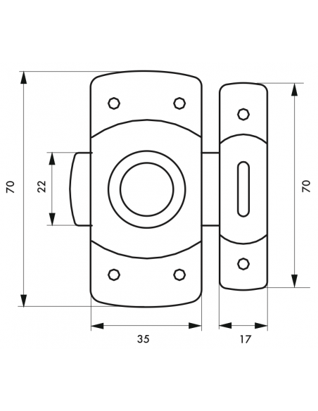 Verrous de meuble VERROU 30 / 35 / 40 mm - laiton chromé OU laqué blanc 00100931